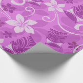 Roze en Paarse Tikis Hawaiian-pakpapier Cadeaupapier (Hoek)