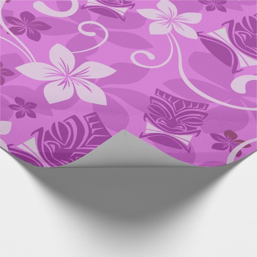 Roze en Paarse Tikis Hawaiian-pakpapier Cadeaupapier (Hoek)