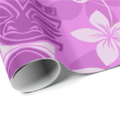 Roze en Paarse Tikis Hawaiian-pakpapier Cadeaupapier (Rol Hoek)