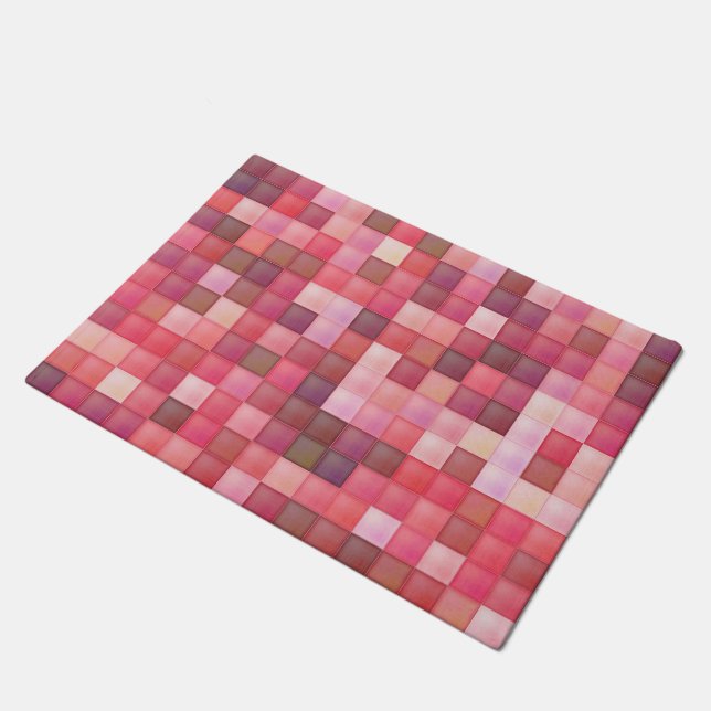 Roze en Paarse Tile-mozaïek Deurmat (Schuin)
