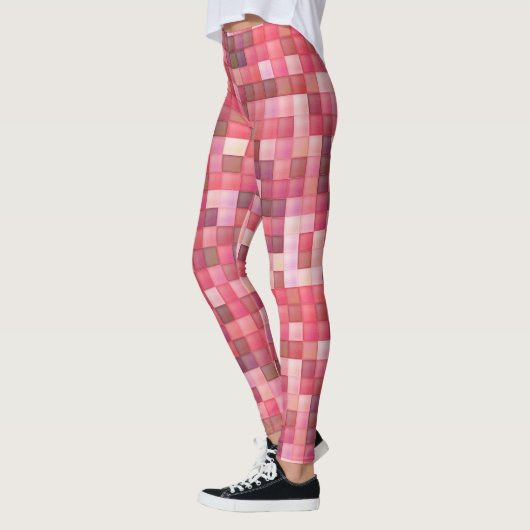 Roze en Paarse Tile-mozaïek Leggings (Links)