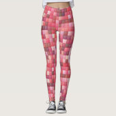 Roze en Paarse Tile-mozaïek Leggings (Voorkant)