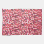 Roze en Paarse Tile-mozaïek Theedoek (Horizontaal)