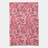 Roze en Paarse Tile-mozaïek Theedoek (Verticaal)