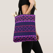 Roze en Paarse tribale naadloze patronen Tote Bag (Dichtbij)