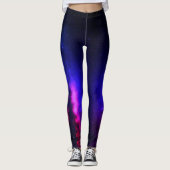 Roze en Paarse troebele Nebula Melkwegruimte Leggings (Voorkant)