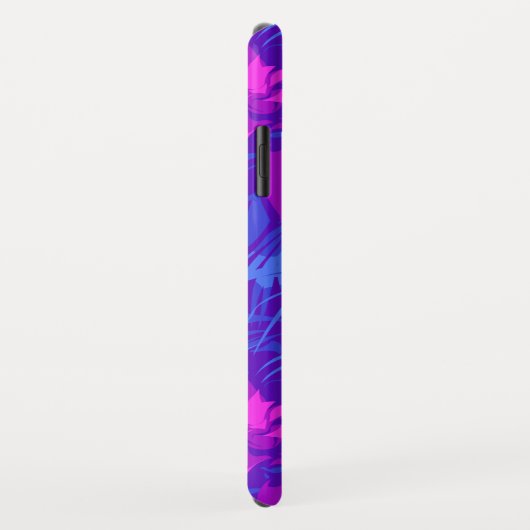 Roze en Paarse tropische bladmonogram Case-Mate iPhone Case (Achterkant/rechts)