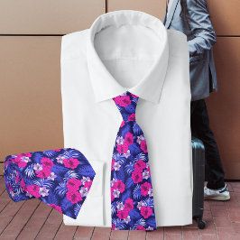 Roze en Paarse tropische Stropdas