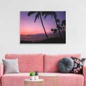 Roze en paarse tropische zonsondergang canvas prin (Insitu (Woonkamer))