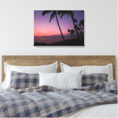 Roze en paarse tropische zonsondergang canvas prin (Insitu (Slaapkamer))