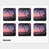 Roze en paarse tropische zonsondergang sticker (Vel)