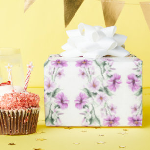 Roze en Paarse tuimelbloemen Cadeaupapier