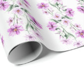 Roze en Paarse tuimelbloemen Cadeaupapier (Rol Hoek)