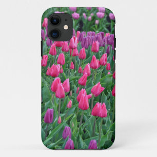 Roze en paarse tulpen iPhone 11 hoesje