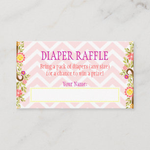 Roze en Paarse uilen - Luier Raffle Ticket Informatiekaartje
