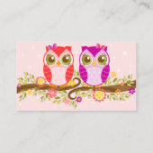 Roze en Paarse uilen - Luier Raffle Ticket Informatiekaartje (Achterkant)