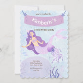 Roze en Paarse uitnodiging van de Birthday-partij (Voorkant)