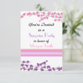 Roze en Paarse uitnodiging voor bloesems (Staand voorkant)