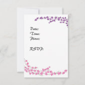 Roze en Paarse uitnodiging voor bloesems (Achterkant)