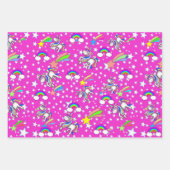 Roze en Paarse unicorn papierverzameling Inpakpapier Vel (Voorkant 3)