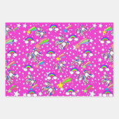 Roze en Paarse unicorn papierverzameling Inpakpapier Vel (Voorkant)