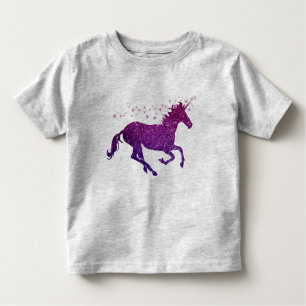 Roze en Paarse unicorn Sparkle Bovenkant Kinder Shirts