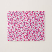 Roze en Paarse Valentijn Harten Legpuzzel (Horizontaal)