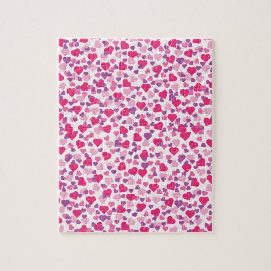 Roze en Paarse Valentijn Harten Legpuzzel (Verticaal)
