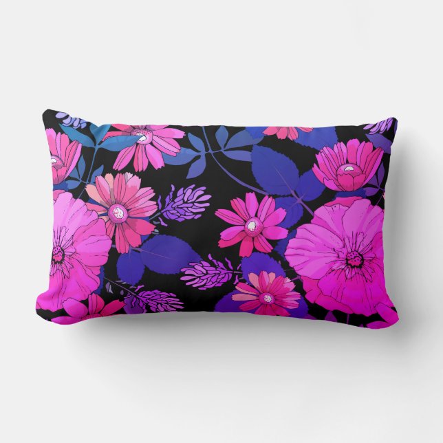 Roze en Paarse ventilator — Lumber Pillow Kussen (Voorkant)