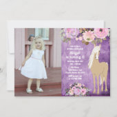  roze en Paarse ventilatorfoto Paardendag Kaart (Voorkant)