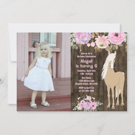  roze en Paarse ventilatorfoto Paardendag Kaart (Voorkant)