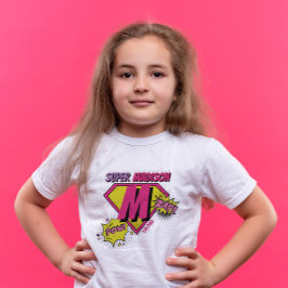 Roze en Paarse verjaardag Meisje Super Hero verjaa T-shirt