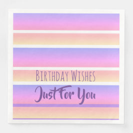 Roze en Paarse verjaardagswensen Papieren servette Servet