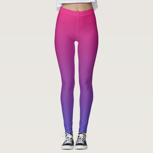 Roze en Paarse verloopkleuren Leggings (Voorkant)