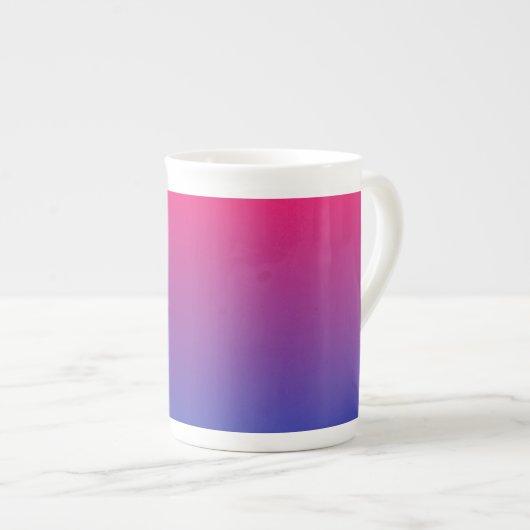 Roze en paarse verloopkleuren porselein kop (Voorkant rechts)