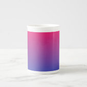 Roze en paarse verloopkleuren porselein kop (Voorkant)