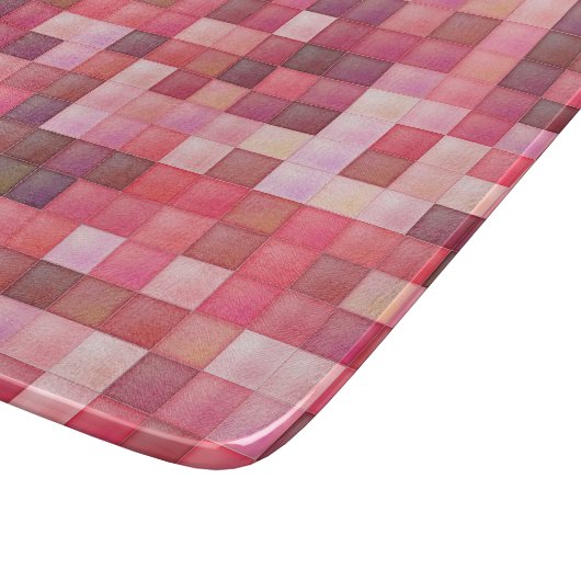 Roze en Paarse vierkant mozaïek Snijplank (Hoek)