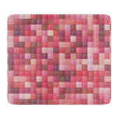 Roze en Paarse vierkant mozaïek Snijplank (Voorkant)