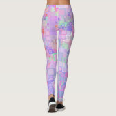 Roze en Paarse vierkantjes Leggings (Achterkant)