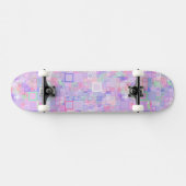Roze en Paarse vierkantjes Persoonlijk Skateboard (Horizontaal)