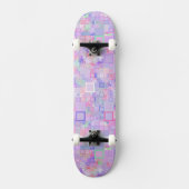 Roze en Paarse vierkantjes Persoonlijk Skateboard (Voorkant)
