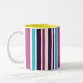 Roze en Paarse violette strips Tweekleurige Koffiemok (Links)