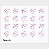 Roze en Paarse vlinder Baby shower Dank u Ronde Sticker (Vel)