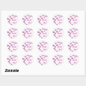 Roze en Paarse vlinder Baby shower Dank u Ronde Sticker (Vel)