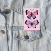 Roze en paarse vlinder button (Insitu)