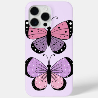 Roze en paarse vlinder iPhone 15 pro max hoesje