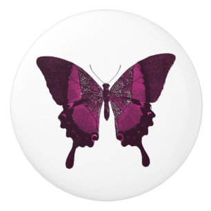 Roze en Paarse vlinder Keramische Knop