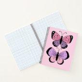 Roze en Paarse vlinder Notitieboek (Binnen)
