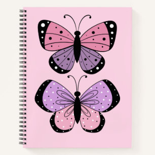 Roze en Paarse vlinder Notitieboek