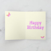 Roze en Paarse vlinder Pop Art Sarah Name Feestdagen Kaart (Binnen)